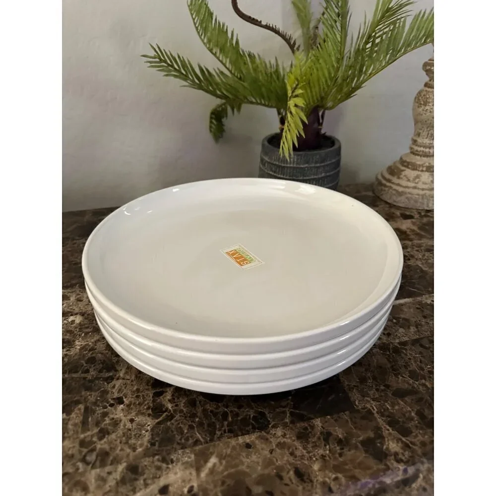 STAX Living Dinner Stoneware 10.5 Bone White Plate set